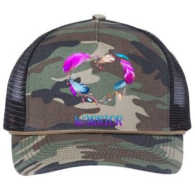 Warrior Heart Feather Graphic Retro Rope Trucker Hat Cap