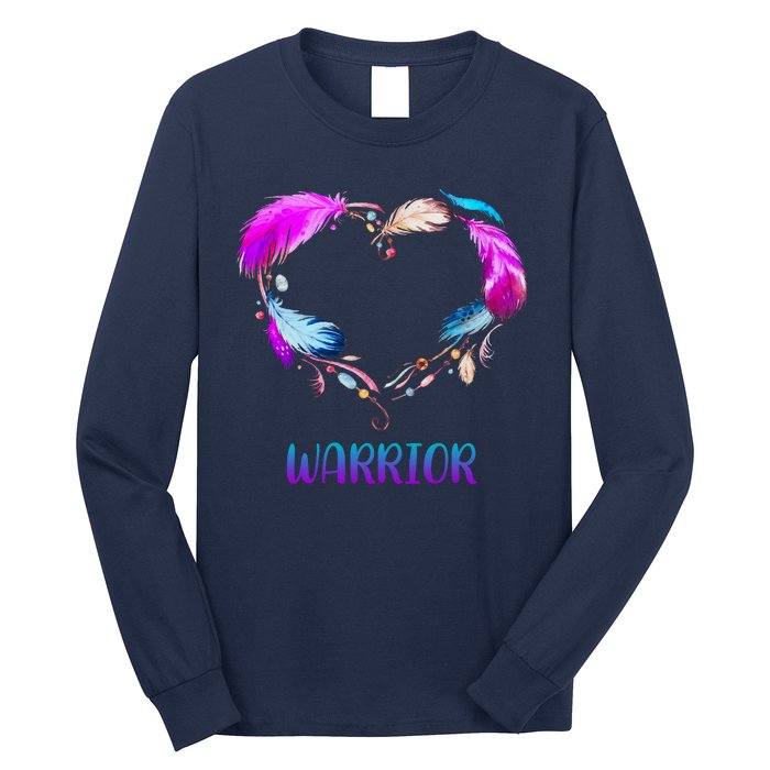 Warrior Heart Feather Graphic Long Sleeve Shirt