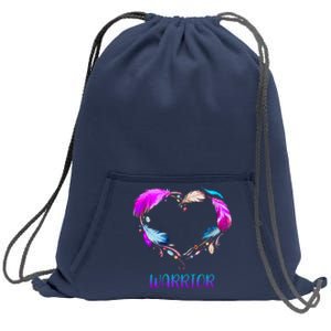 Warrior Heart Feather Graphic Sweatshirt Cinch Pack Bag