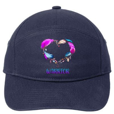 Warrior Heart Feather Graphic 7-Panel Snapback Hat