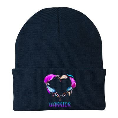 Warrior Heart Feather Graphic Knit Cap Winter Beanie