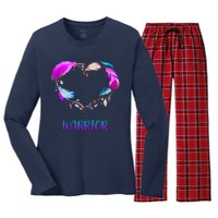 Warrior Heart Feather Graphic Women's Long Sleeve Flannel Pajama Set 