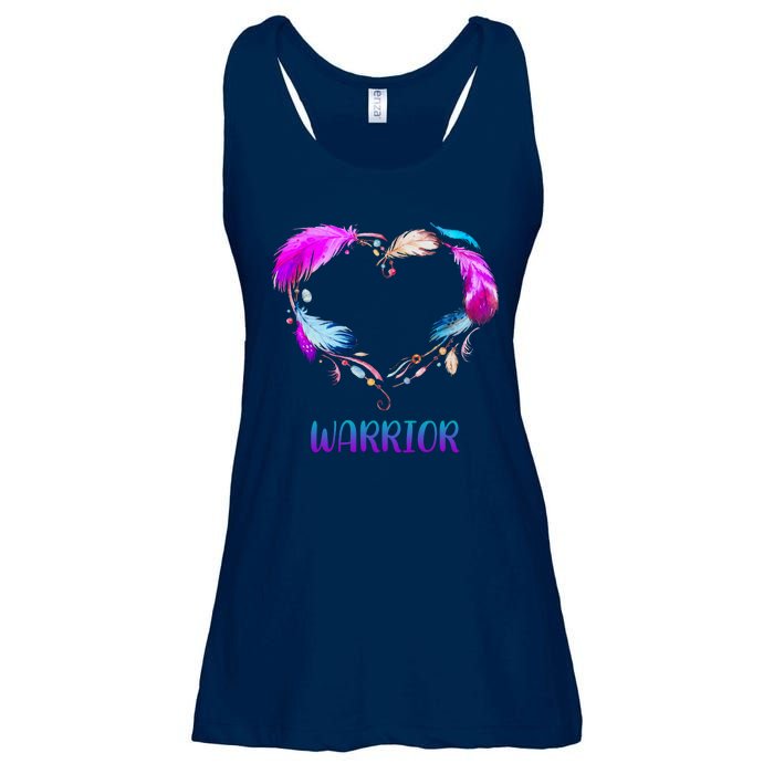 Warrior Heart Feather Graphic Ladies Essential Flowy Tank