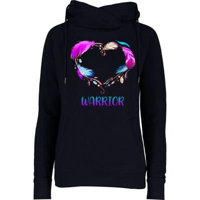 Warrior Heart Feather Graphic Womens Funnel Neck Pullover Hood