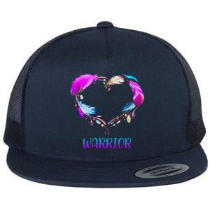 Warrior Heart Feather Graphic Flat Bill Trucker Hat