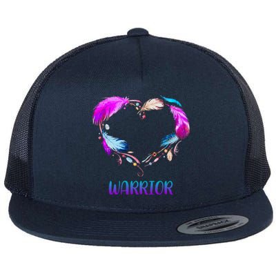 Warrior Heart Feather Graphic Flat Bill Trucker Hat