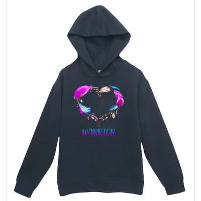 Warrior Heart Feather Graphic Urban Pullover Hoodie