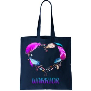 Warrior Heart Feather Graphic Tote Bag