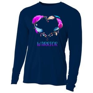 Warrior Heart Feather Graphic Cooling Performance Long Sleeve Crew