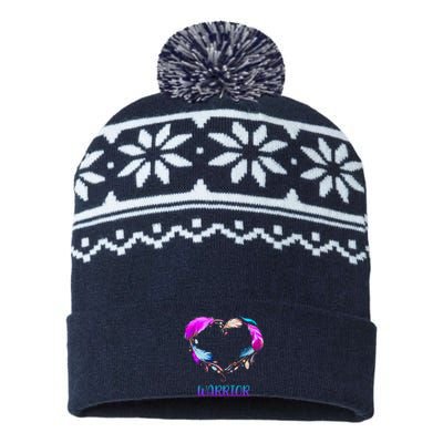 Warrior Heart Feather Graphic USA-Made Snowflake Beanie