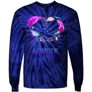 Warrior Heart Feather Graphic Tie-Dye Long Sleeve Shirt