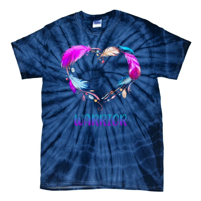 Warrior Heart Feather Graphic Tie-Dye T-Shirt