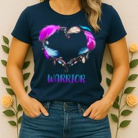 Warrior Heart Feather Graphic Womens T-Shirt