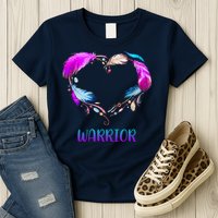 Warrior Heart Feather Graphic Womens T-Shirt