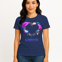 Warrior Heart Feather Graphic Womens T-Shirt