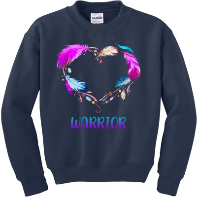 Warrior Heart Feather Graphic Kids Sweatshirt