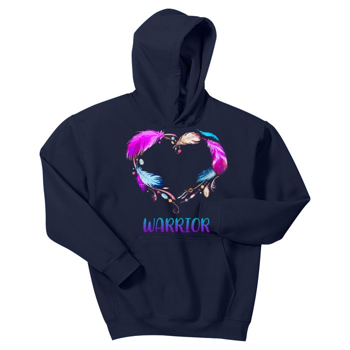 Warrior Heart Feather Graphic Kids Hoodie