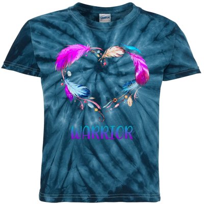 Warrior Heart Feather Graphic Kids Tie-Dye T-Shirt