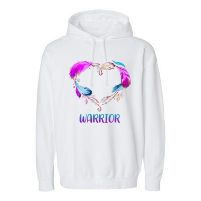 Warrior Heart Feather Graphic Garment-Dyed Fleece Hoodie