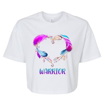 Warrior Heart Feather Graphic Bella+Canvas Jersey Crop Tee