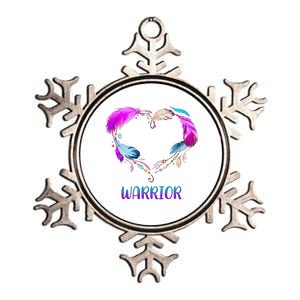 Warrior Heart Feather Graphic Metallic Star Ornament