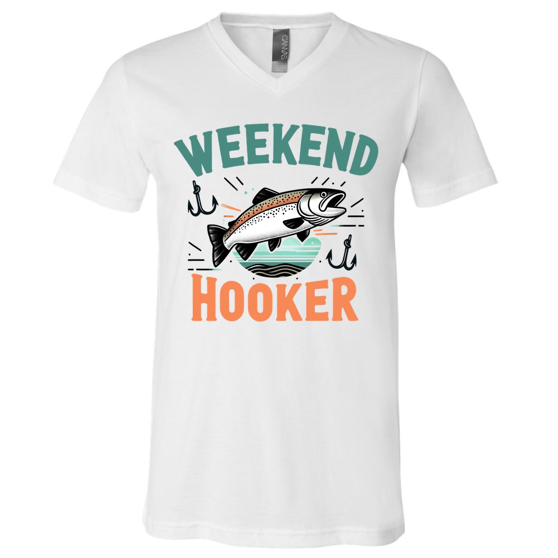Weekend Hooker Fishing V-Neck T-Shirt