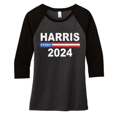 Wo Harris For President Election Kamala Harris 2024 Women's Tri-Blend 3/4-Sleeve Raglan Shirt