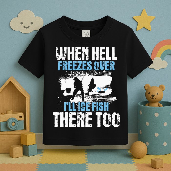 When Hell Freezes Over I'll Ice Fish There - Ice Fishing Toddler T-Shirt