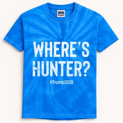 WhereS Hunter Funny Trump 2020 Rally Gift Kids Tie-Dye T-Shirt