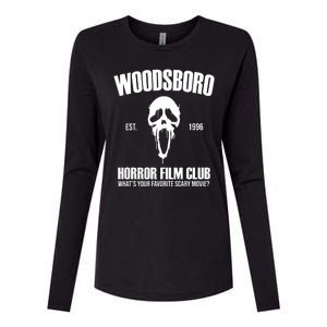 Woodsboro Horror Film Club Scary Movie Womens Cotton Relaxed Long Sleeve T-Shirt