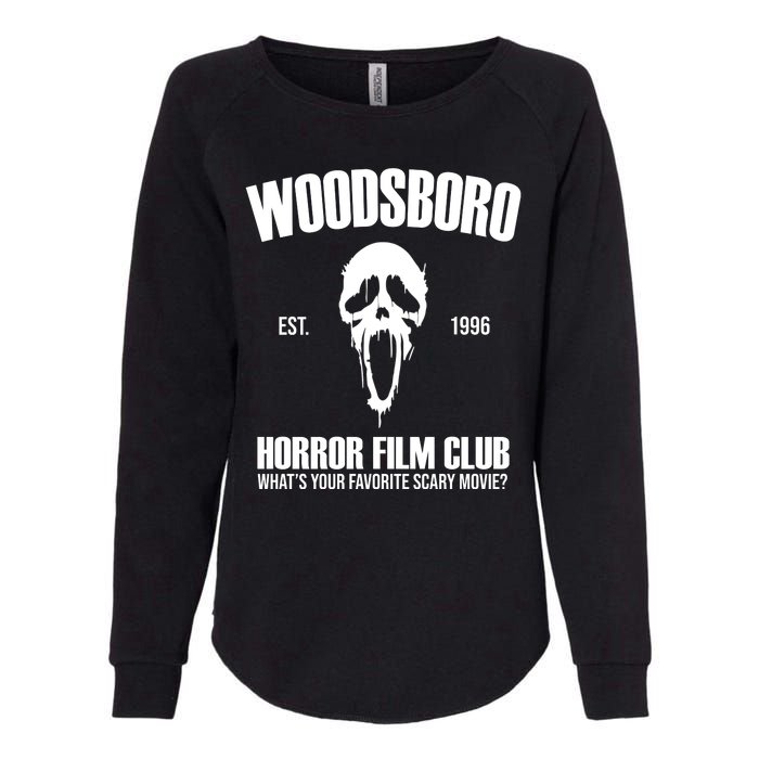 Woodsboro Horror Film Club Scary Movie Womens California Wash Sweatshirt