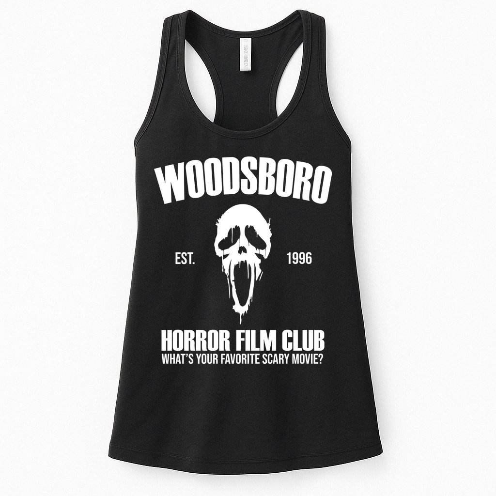 Woodsboro Horror Film Club Scary Movie Womens Tank Top