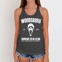 Woodsboro Horror Film Club Scary Movie Women's Knotted Racerback Tank