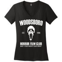 Woodsboro Horror Film Club Scary Movie Women's V-Neck T-Shirt