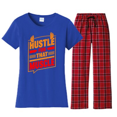 Weightlifting Hustle For That Muscle Lifting Fitness Design Gift Women's Flannel Pajama Set