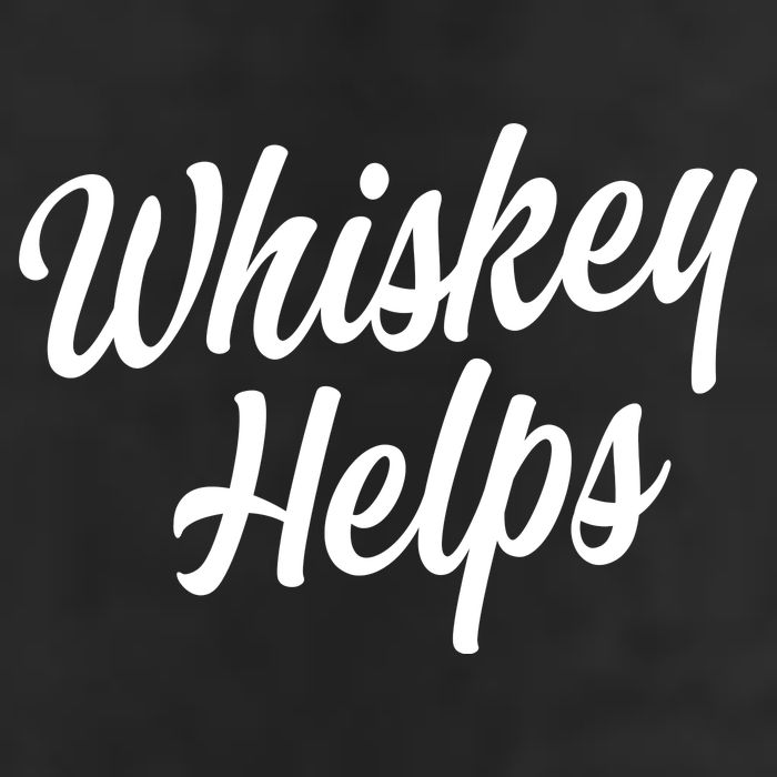 Whiskey Helps Funny 7 Panel Mesh Trucker Snapback Hat