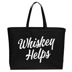 Whiskey Helps Funny Cotton Canvas Jumbo Tote