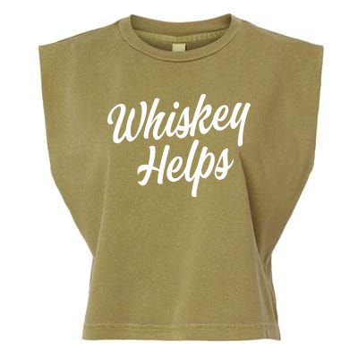 Whiskey Helps Funny Garment-Dyed Women's Muscle Tee