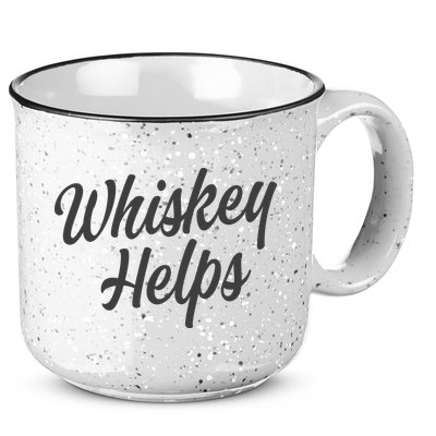 Whiskey Helps Funny 15oz Campfire Ceramic Mug