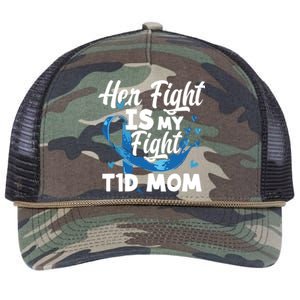 Wo Her Fight Is My Fight T1d Mom Diabetes Awareness Meaningful Gift Retro Rope Trucker Hat Cap