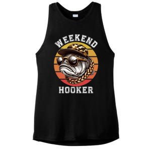 Weekend Hooker Fishing Funny Reel Cool Fisher Design Great Gift Ladies PosiCharge Tri-Blend Wicking Tank