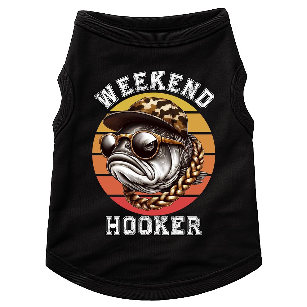 Weekend Hooker Fishing Funny Reel Cool Fisher Design Great Gift Doggie Tank