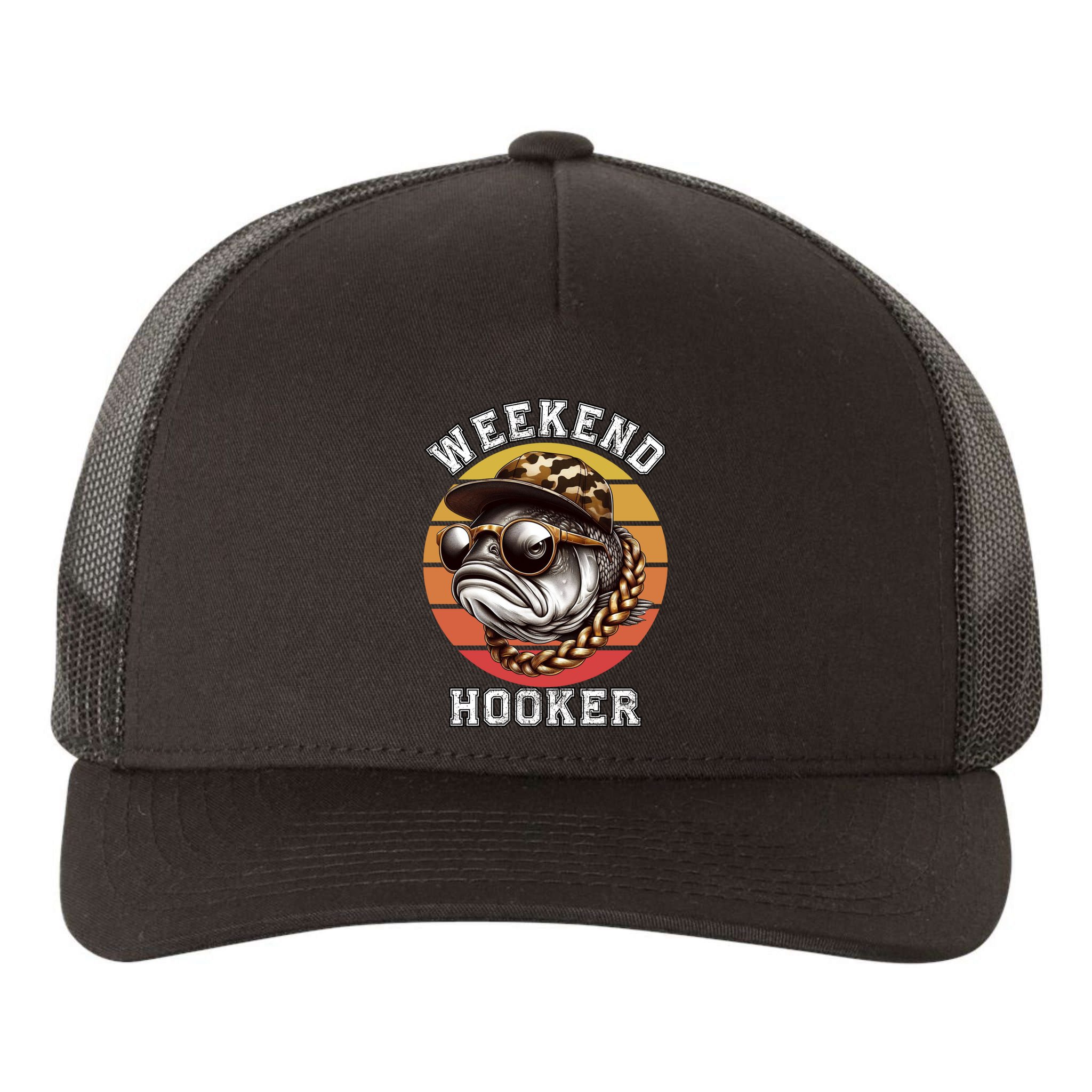 Weekend Hooker Fishing Funny Reel Cool Fisher Design Great Gift Yupoong Adult 5-Panel Trucker Hat