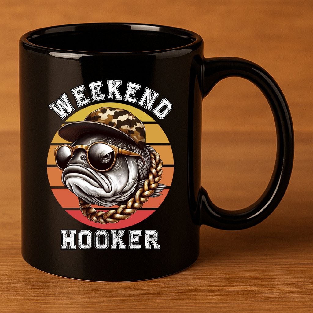 Weekend Hooker Fishing Funny Reel Cool Fisher Design Great Gift 11oz C Handle Ceramic Mug