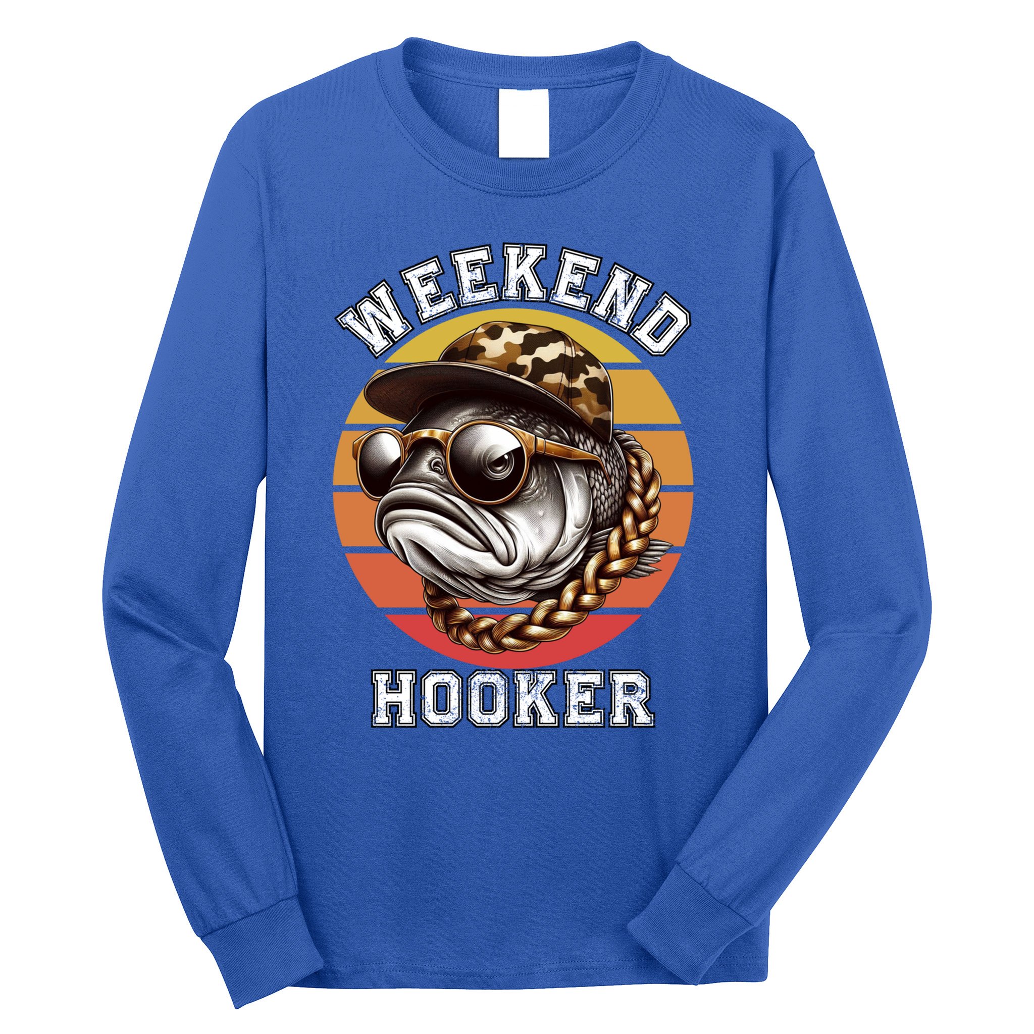 Weekend Hooker Fishing Funny Reel Cool Fisher Design Great Gift Long Sleeve Shirt