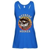 Weekend Hooker Fishing Funny Reel Cool Fisher Design Great Gift Ladies Essential Flowy Tank