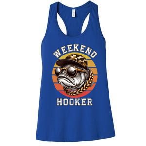 Weekend Hooker Fishing Funny Reel Cool Fisher Design Great Gift Women's Racerback Tank