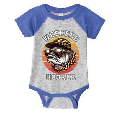 Weekend Hooker Fishing Funny Reel Cool Fisher Design Great Gift Infant Baby Jersey Bodysuit