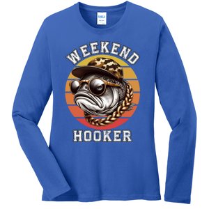 Weekend Hooker Fishing Funny Reel Cool Fisher Design Great Gift Ladies Long Sleeve Shirt