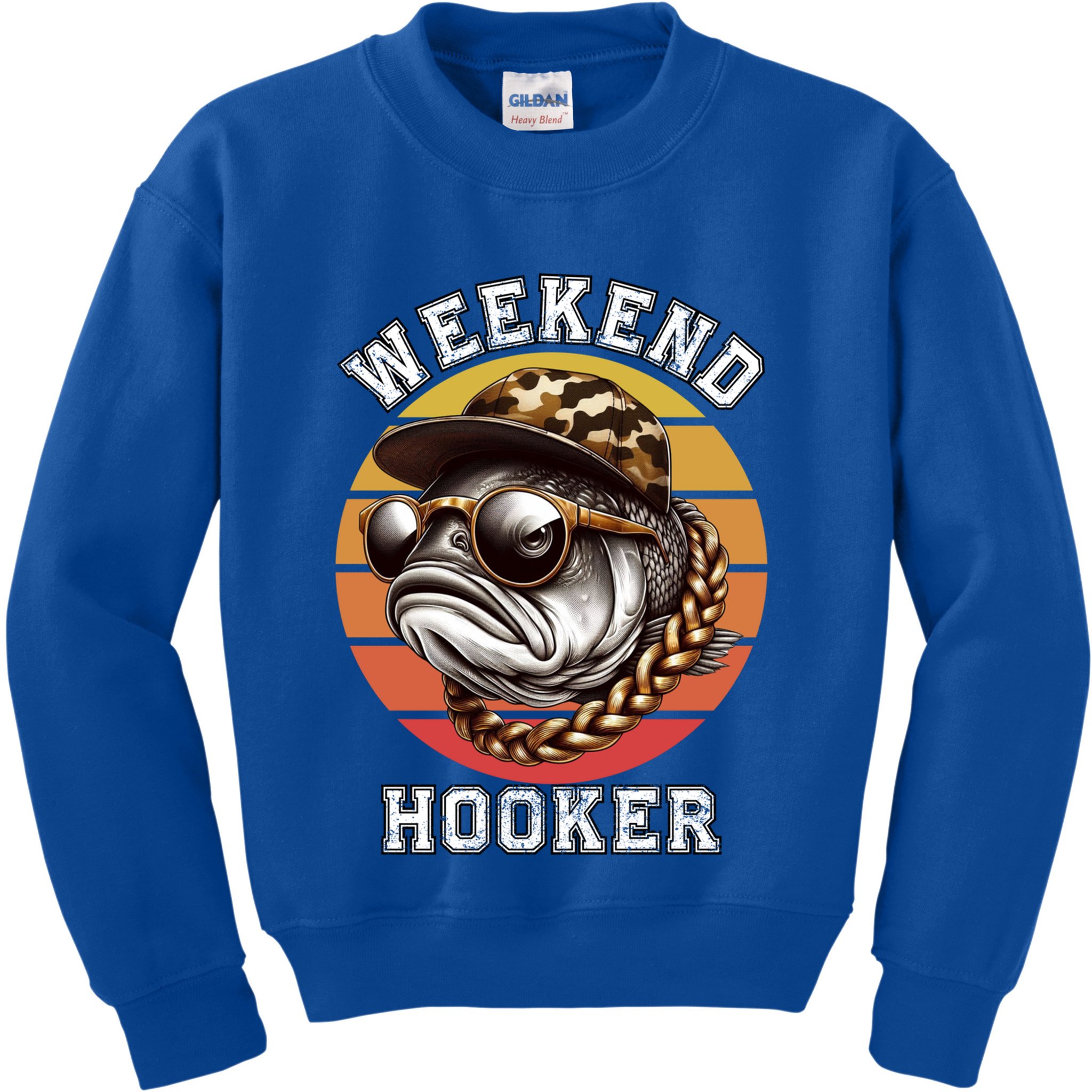 Weekend Hooker Fishing Funny Reel Cool Fisher Design Great Gift Kids Sweatshirt
